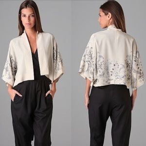 Bird by Juicy Couture Sayuri Cropped Crepe Kimono Jacket